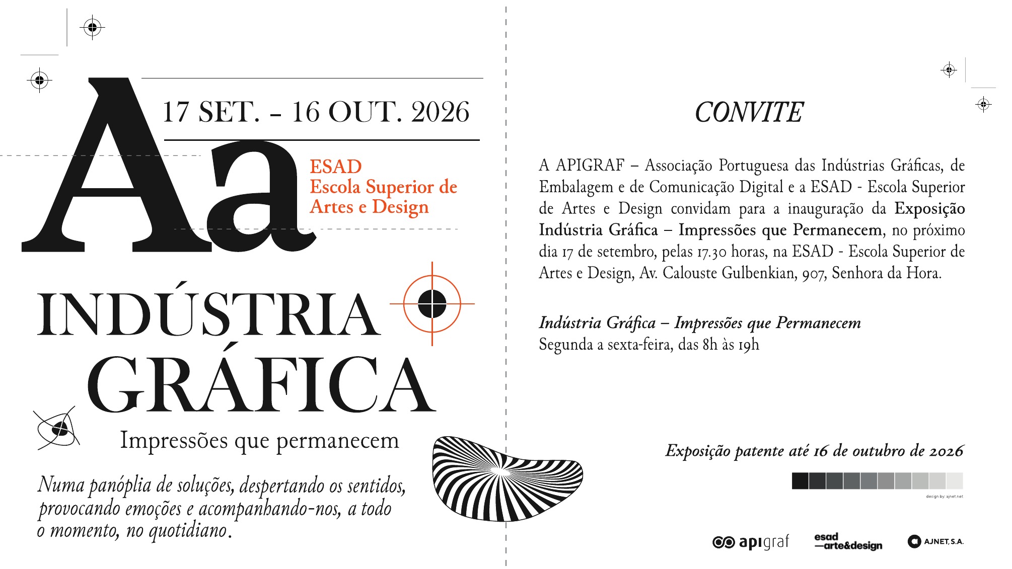 Cartaz da exposição Indústria Gráfica – Impressões que Permanecem, da APIGRAF e da ESAD